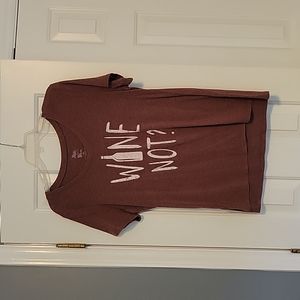 Wine Not purple/burgundy shirt.